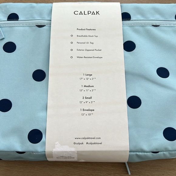 Calpak set of 5 packing cubes polka dot baby blue - Picture 4 of 4